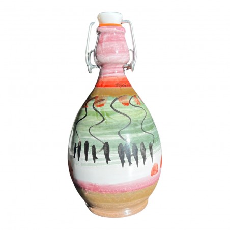 Handbemalte Keramikflasche