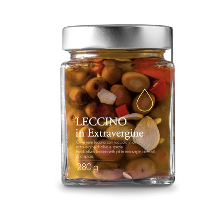 Leccino black olives with...